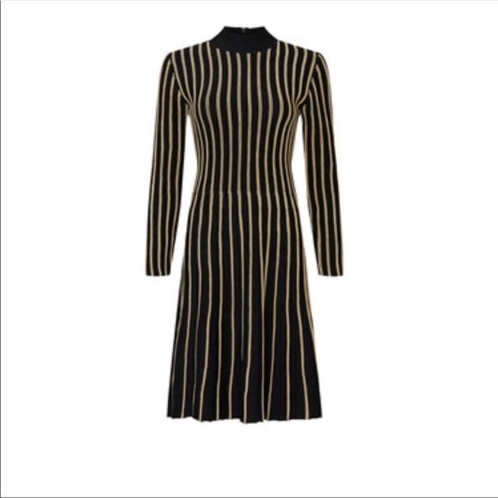 Rachel Roy Collection Vertical Ribbed Casual Knee Length Dress